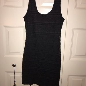 Forever 21 bodycon black lace tank dress size med